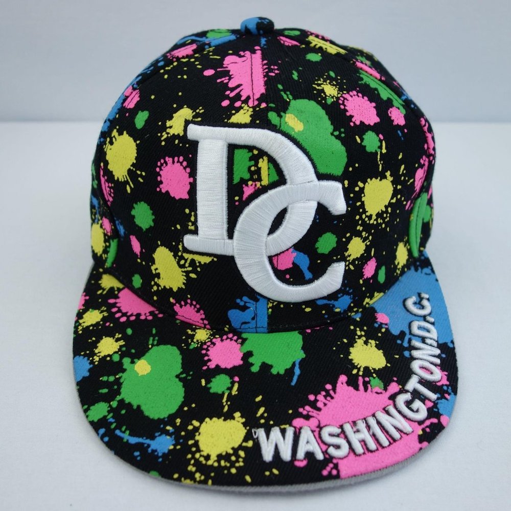 Washington‎ DC Embroidered Neon Colored Baseball Cap Hat Fitted Sz L